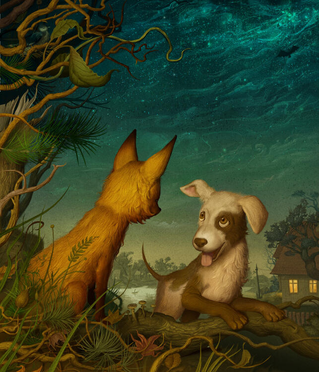 Fox and dog