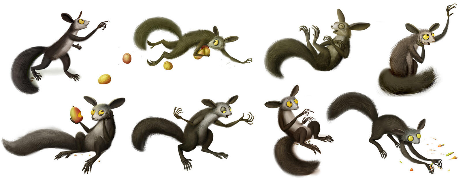 Aye-aye poses