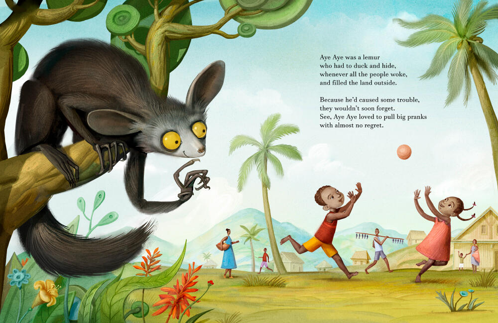 Aye-aye book spread